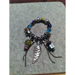 Beaded Charm Bracelet Boho‎ Style Silver Tone Dangle Bracelet Fashion Jewelry